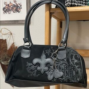 Black and Gray New Orleans Saints NFL Women's Shoulder Bag